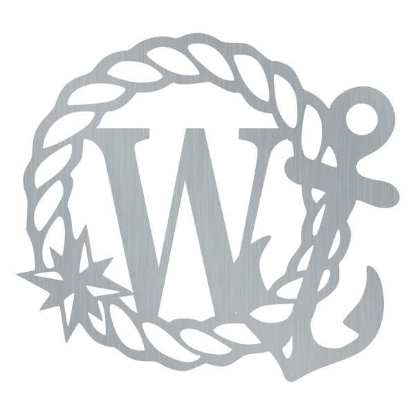 Anchor Monogram Initial Customized Metal Signs Custom Metal Sign Custom Signs Metal Sign Decorations