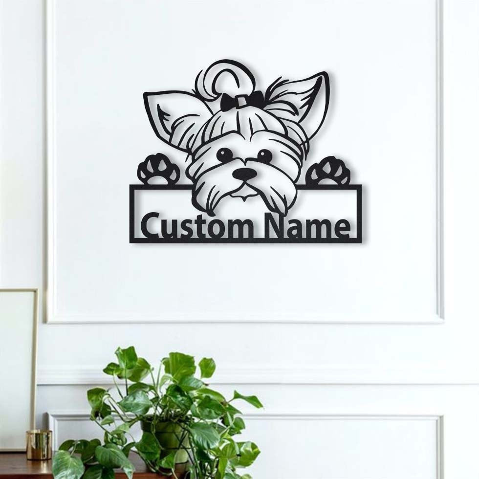 Personalized Yorkie Dog Metal Sign Art, Custom Yorkie Dog Metal Signfather's Day Gift, Pets Gift, Birthday Gift, Laser Cut Metal Signs Custom Gift Ideas