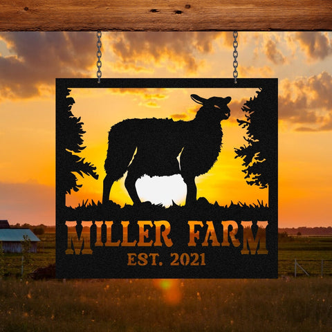 Personalized Metal Farm Sign Katahdin Sheep Monogram Custom Outdoor Farmhouse Front Gate Ranch Wall Decor Art Gift Decorations