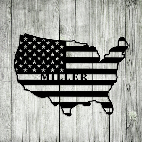 Personalized American Flag Veteran Metal Sign, Custom Military Metal Art, Metal Laser Cut Metal Signs Custom Gift Ideas