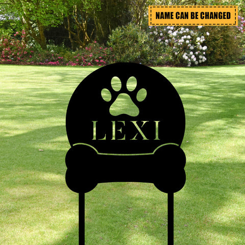 Personalized Dog Paw Bone Metal Sign, Custom Pet Home Decor, Metal Laser Cut Metal Signs Custom Gift Ideas