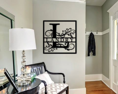 Metal Last Name Family Sign Personalized Metal Name Sign Metal Signs Personalized Split Monogram Metal Sign Metal Signs For Outdoor Decorations