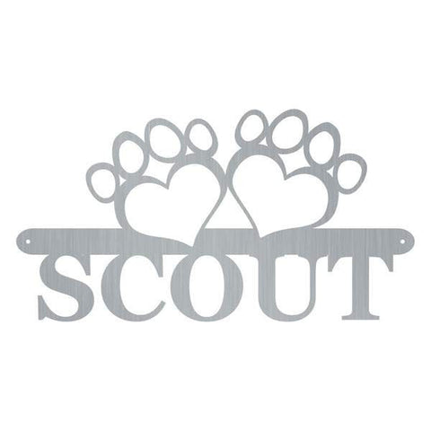 Paw Print Monogram Customized Metal Signs, Custom Metal Sign, Custom Signs, Metal Sign, Metal Laser Cut Metal Signs Custom Gift Ideas