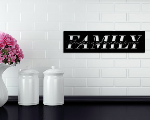 Family Sign Family Metal Sign Family Wall Decor Thanksgiving Decor Family Word Sign Metal Cut Out Family Sign Family Dining Room Decor Decorations