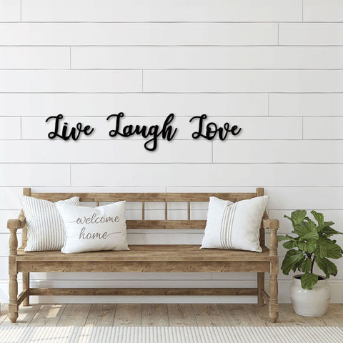 Live Laugh Love Set Of 3 Live Laugh Love Large Metal Words Large Metal Cursive Words Farmhouse Wall Decor Rustic Decor Decorations