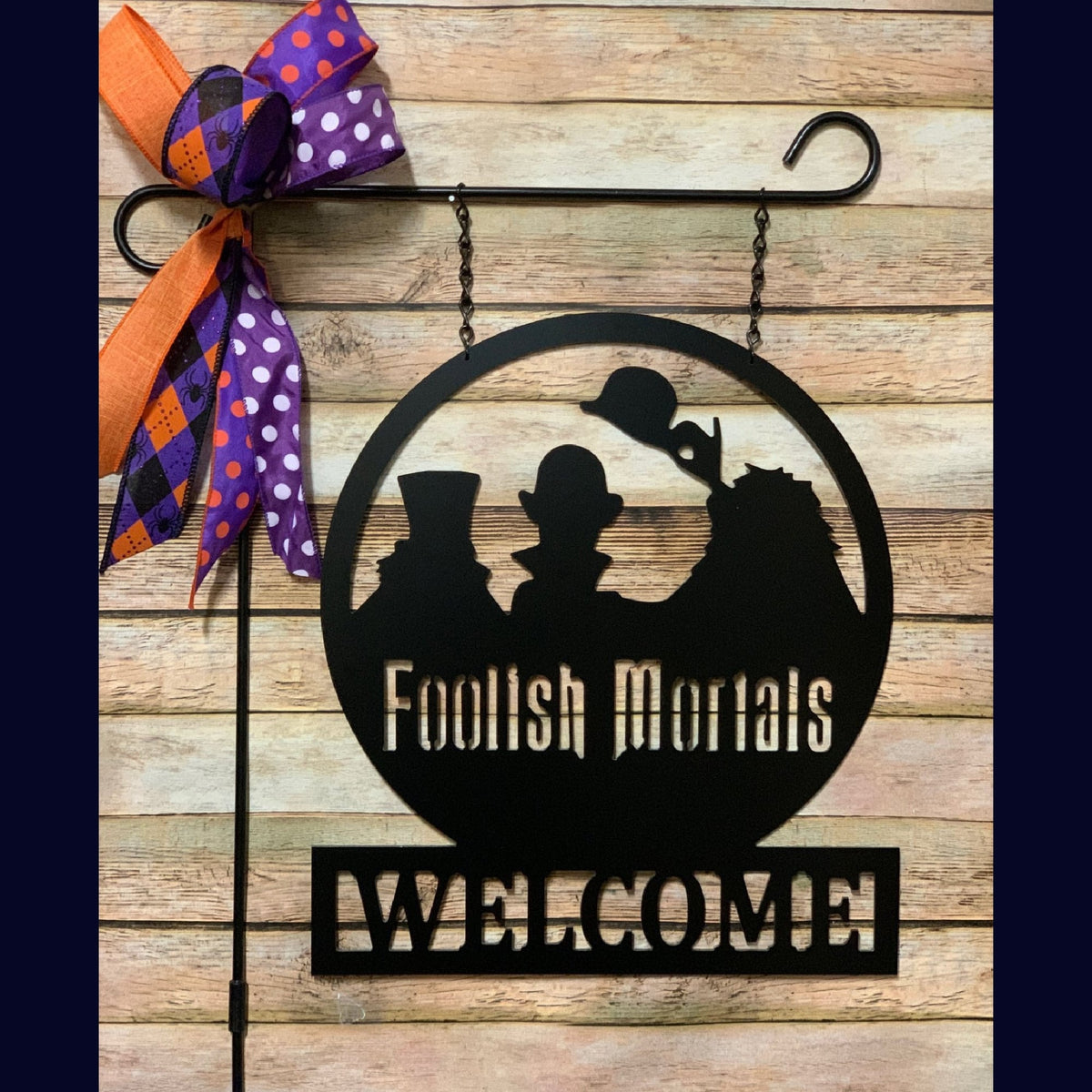 Welcome Foolish Mortals Homewarming Gift Haunted Mansion Garden Decor Door Wreath Welcome Yard Sign For Fans Decorations