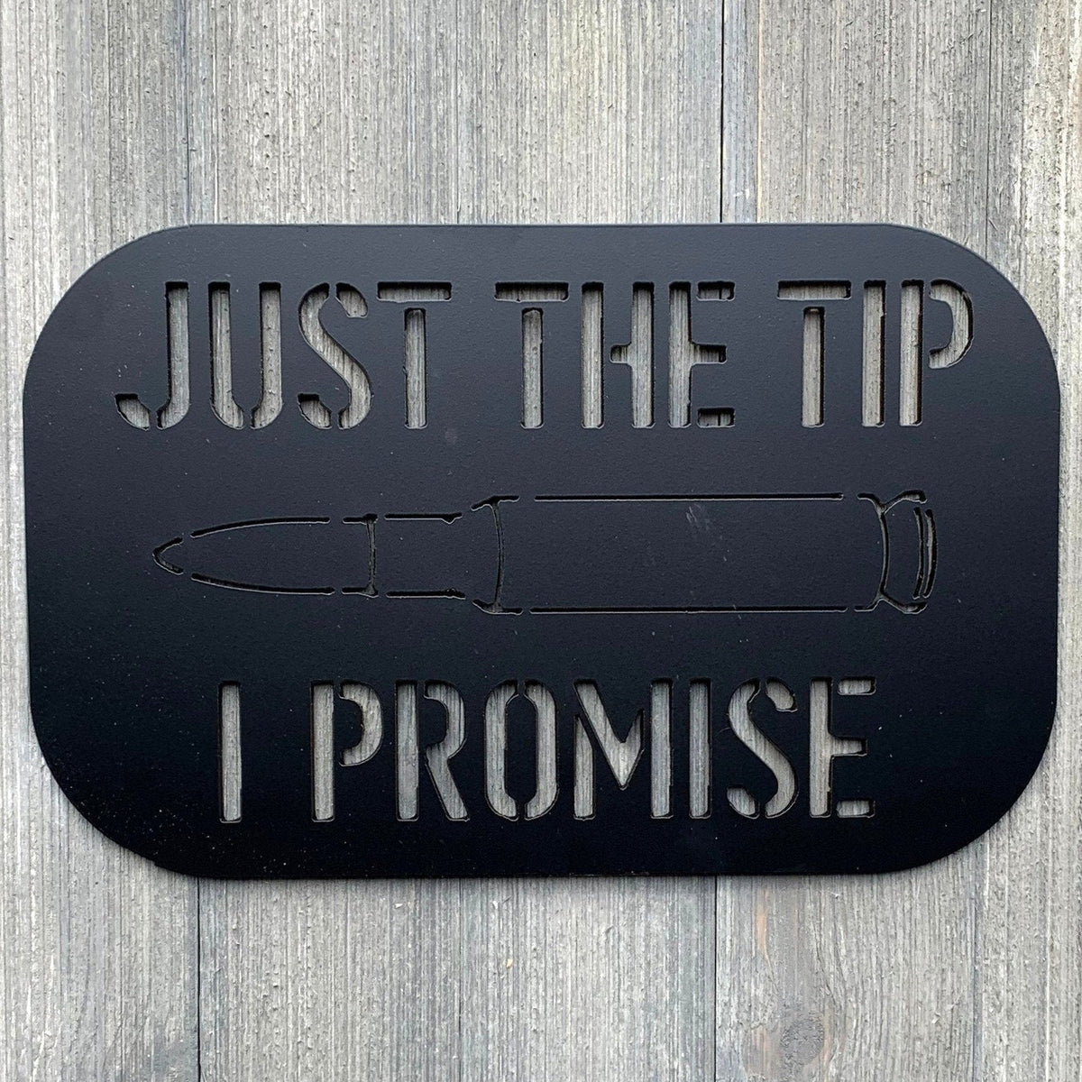 Just The Tip I Promise Metal Sign Cutout Cut Metal Sign Wall Metal Art Decorations