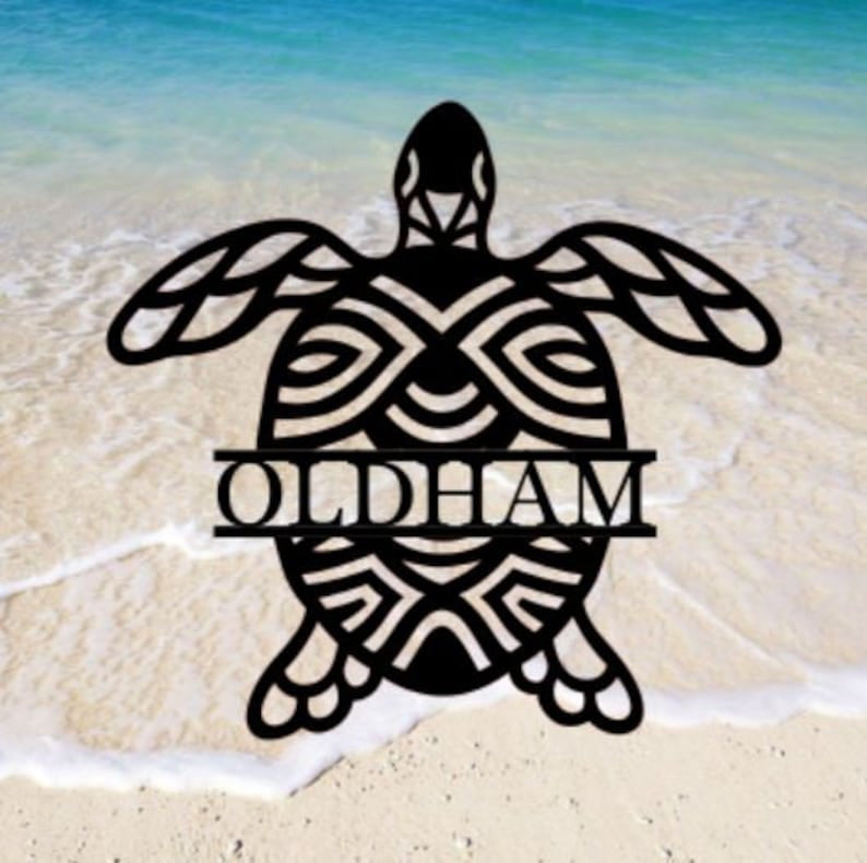 Sea Turtle Monogram Wreath Front Door Wreath Front Door Wreath. Metal Letters Metal Surname Sign Custom Family Name Sign Outdooror Decorations