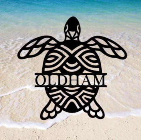 Sea Turtle Monogram Wreath Front Door Wreath Front Door Wreath. Metal Letters Metal Surname Sign Custom Family Name Sign Outdooror Decorations