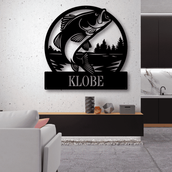 Bass Monogram Customized Metal Signs Custom Metal Sign Custom Signs Metal Sign Decorations