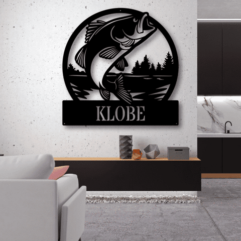 Bass Monogram Customized Metal Signs Custom Metal Sign Custom Signs Metal Sign Decorations