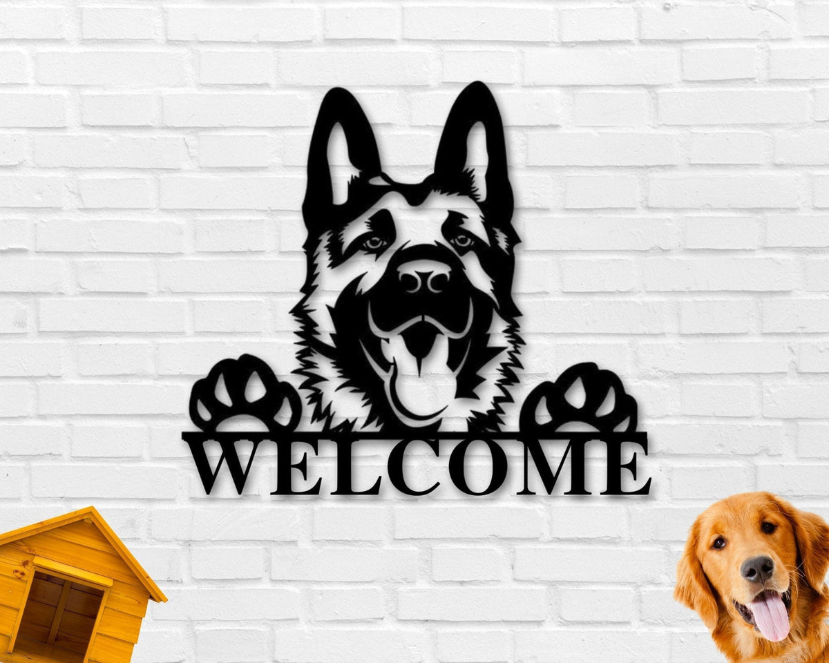 German Shepherd Dog Sign German Shepherd Metal Sign German Shepherd Name Sign Pet Name Sign Dog Lover Sign Gift For Pet Owner Dog Sign Decorations