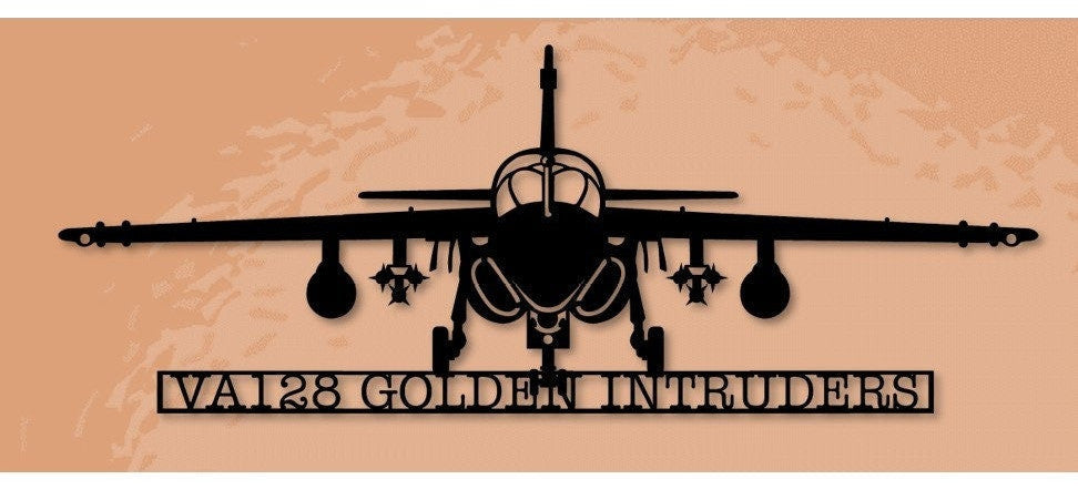 A6 Va128 Golden Intruders Naval Attack Aircraft Metal Sign Cut Metal Sign Wall Decor Decorations