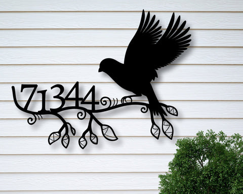Bird House Numbers Branch Address Sign Metal House Numbers Address Signs Sign Metal Address Sign Metal Address Numbers Address Sign Decorations