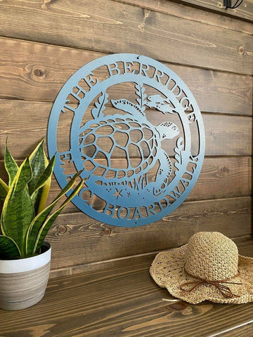 Sea Turtle Marine Life Sign Coastal Decor Nautical Ocean And Sea Animal Decor Custom Metal Sign Personalized Sea Turtle Decorations