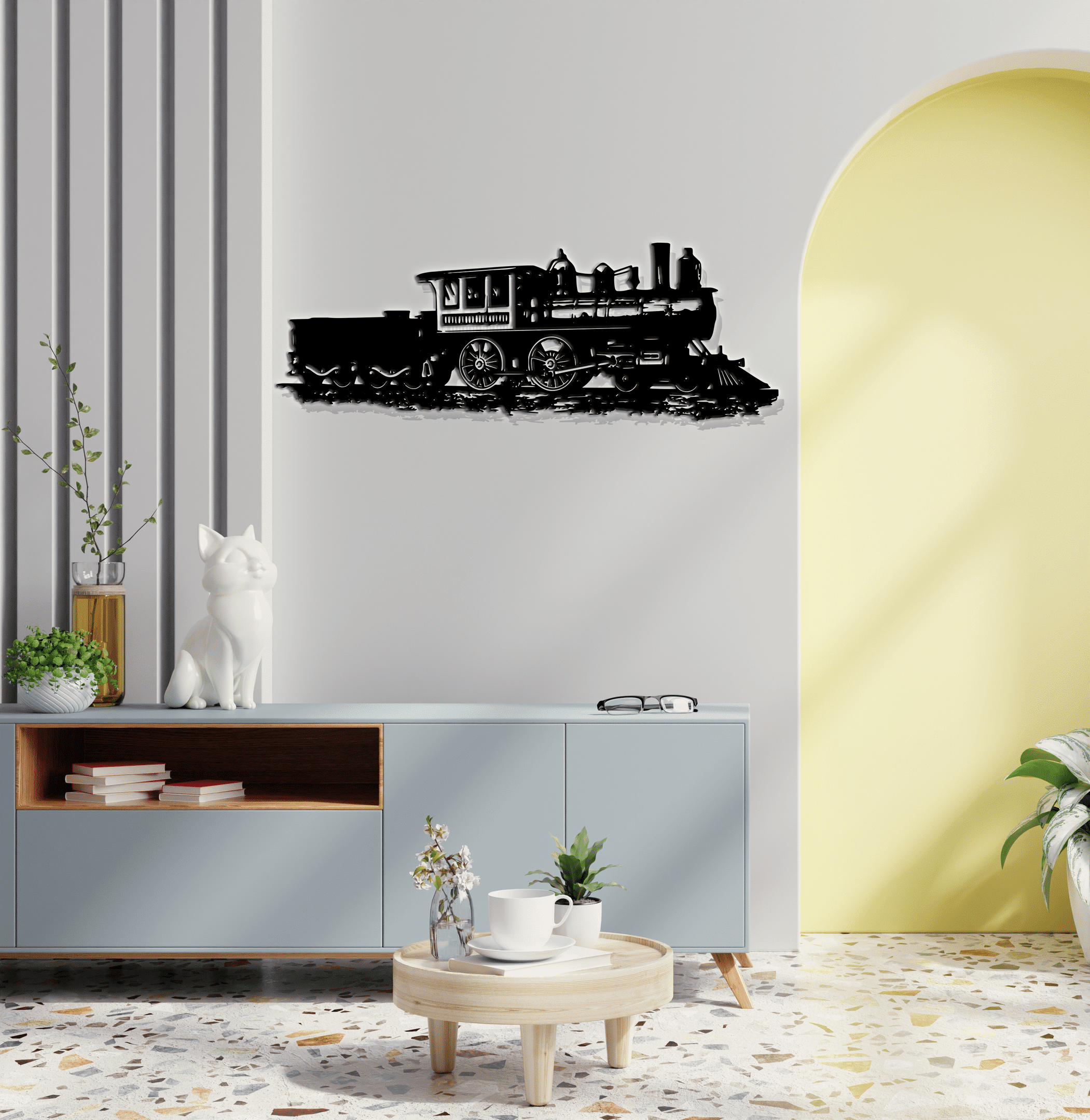 Metal Wall Decor Vintage Train Decor Home Kids Room Decoration Wall Hangings Metal Train Sign Metal Train Art Decorations