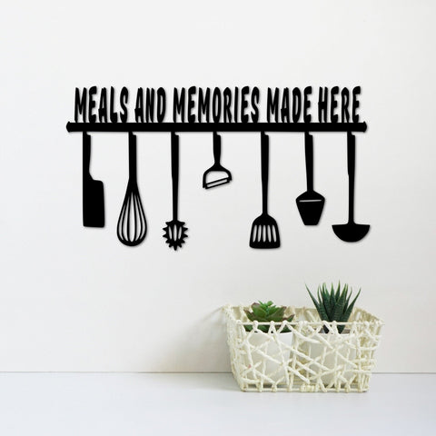 Meals And Memories Made Here Sign Metal Kitchen Signs Wall Quote Foodie Gifts Kitchen Decor Dining Room Wall Art Decorations