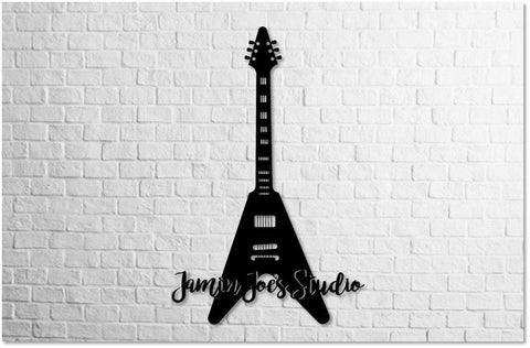 Flying V Guitar Replace With Your Name On The Sign Metal Sign Cut Metal Sign Wall Decor Decorations