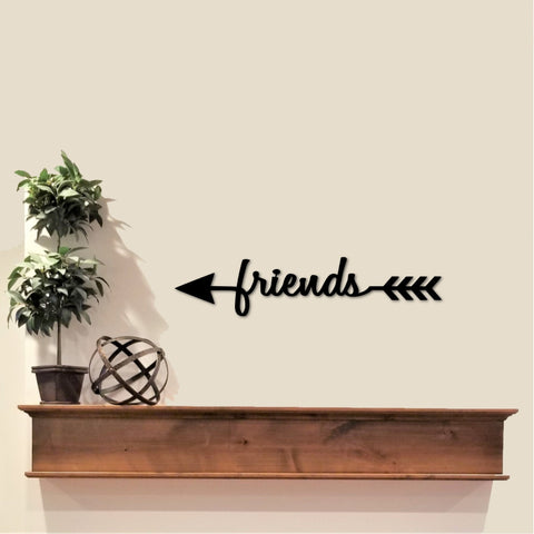 Arrow Friends Sign Metal Wall Decor Arrow Friends Script Words For The Wall Friends Signgift For Her Friends Gifts Decorations