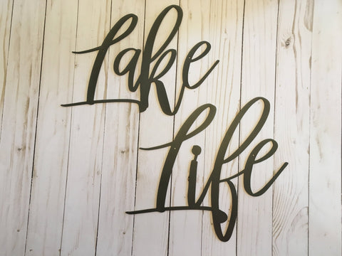 Lake Life Metal Sign Lake House Decor Housewarming Gift Metal Words Lake Sign Decorations