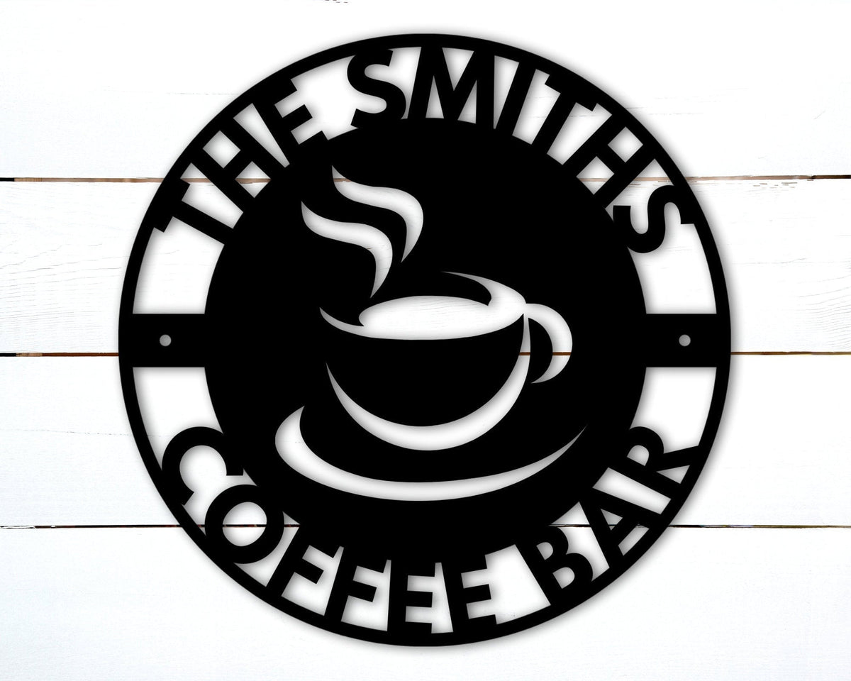 Personalized Coffee Bar Sign Coffee Bar Decor Kitchen Sign Custom Coffee Sign Kitchen Wall Decor Coffee Bar Ideas Metal Coffee Sign Decorations