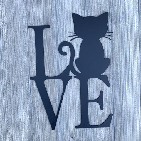 Love Cat Metal Sign Cut Metal Sign Wall Metal Art Decorations