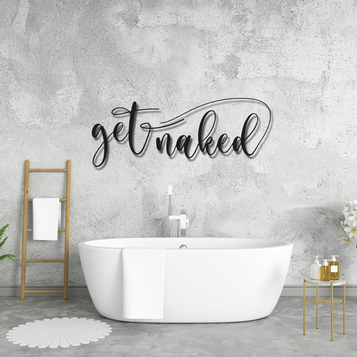 Valentine's Day Gift For Wife Get Naked Sign Metal Bathroom Decor Metal Wall Hanging Bedroom Decor Decorations