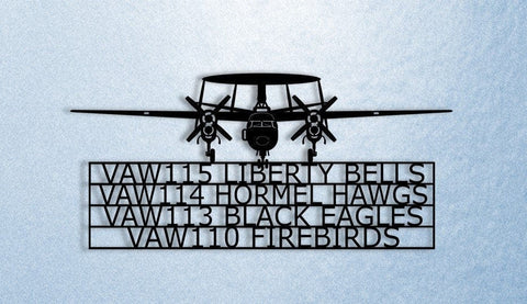 E2 Hawkeye With Squadron Assignments Airborne Early Warning (aew) Aircraft Metal Sign Cut Metal Sign Wall Decor Decorations