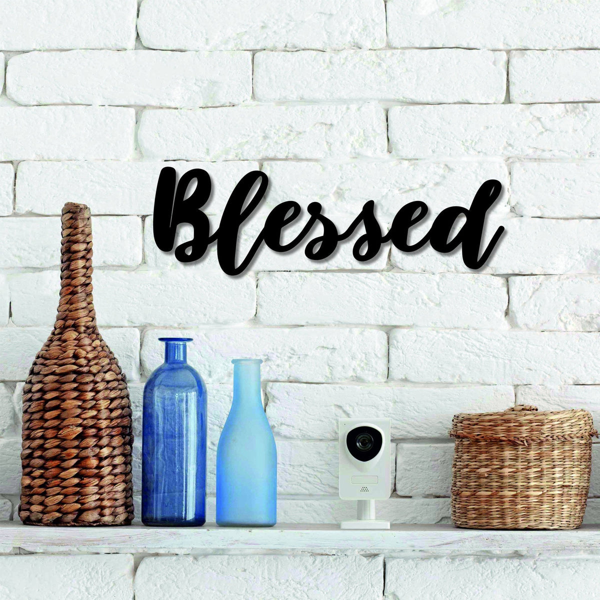 Blessed Metal Sign Blessed Sign Metal Words Metal Wall Decor Metal Signs Housewarming Gift Decorations