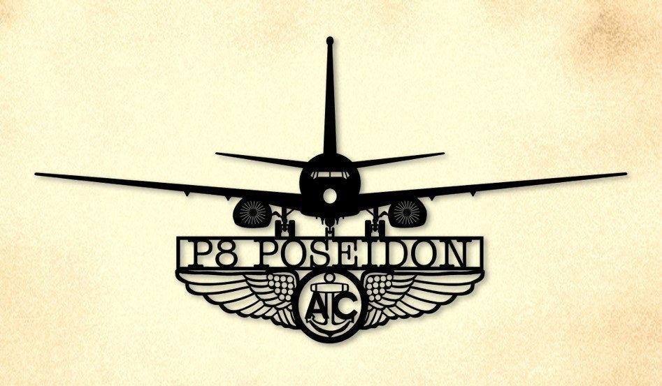 P8 Poseidon With Aircrew Wings Metal Sign Cut Metal Sign Wall Decor Decorations