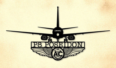 P8 Poseidon With Aircrew Wings Metal Sign Cut Metal Sign Wall Decor Decorations
