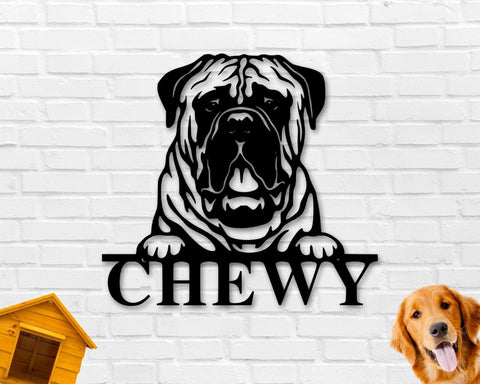 English Mastiff Dog Sign English Mastiff Metal Sign English Mastiff Name Sign Pet Name Sign Dog Lover Sign Gift For Pet Owner Dog Sign Decorations