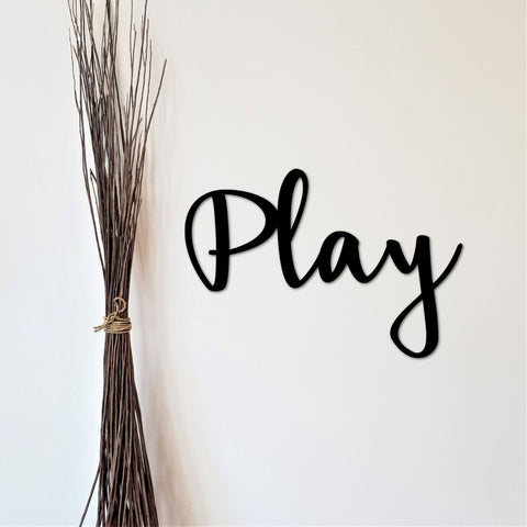 Metal Play Sign Play Kids Room Decor Music Gifts Playroom Decor Cursive Letters Playroom Signs Decorations