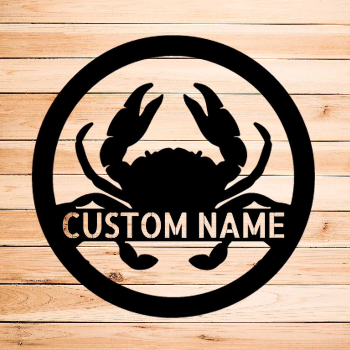 Crab Monogram Indoor Outdoor Steel Sign Father's Day Dad Husband Son Brother Housewarming Beach Vacation Houseman Cave Garage Decorations