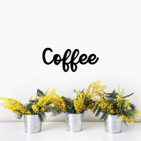 Coffee Word Sign Metal Farmhouse Kitchen Decor Coffee Station Metal Words Coffee Mug Coffee Art Gift For Her Decorations