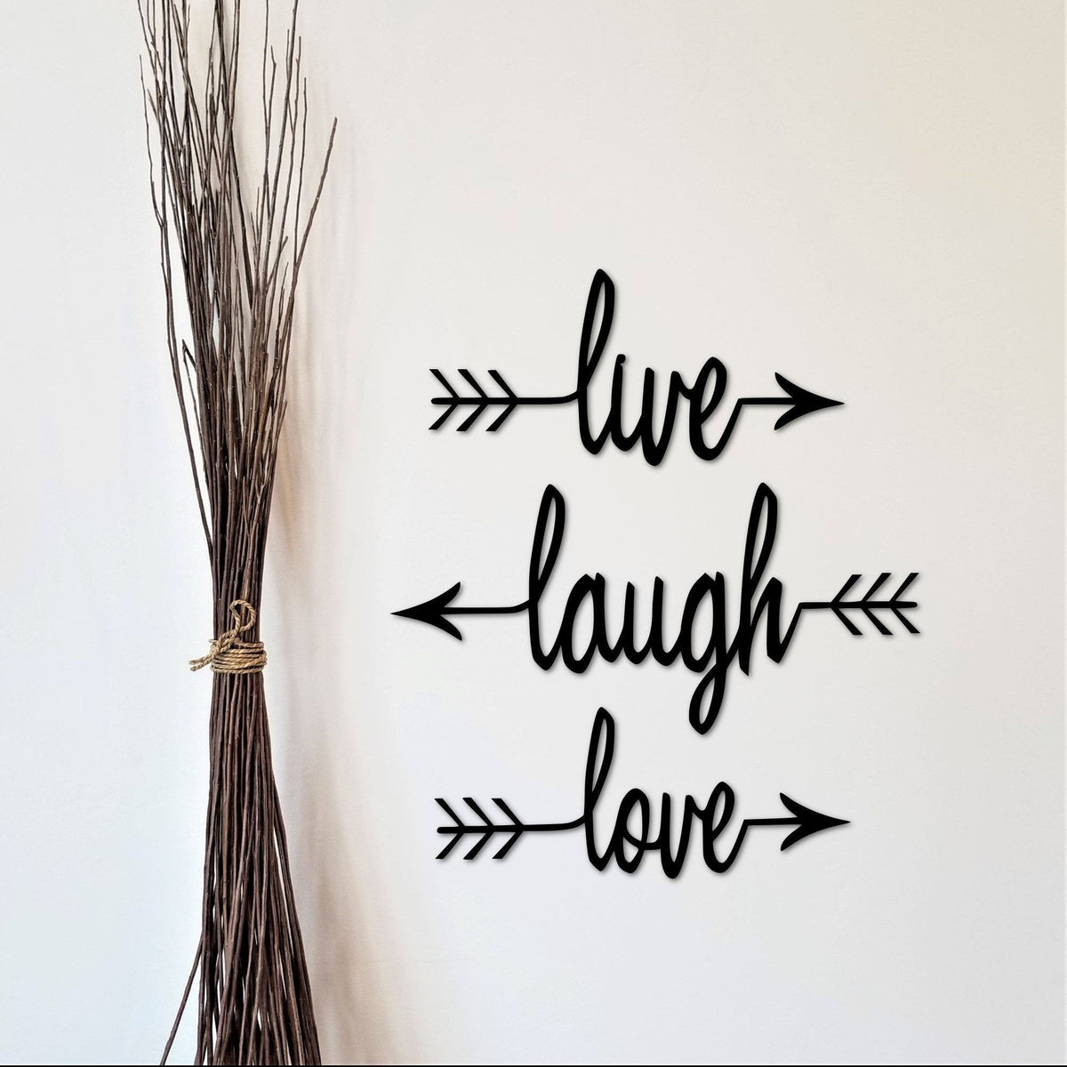 Live Laugh Love Arrows Set Of 3 Split Word Arrows Metal Arrow Wall Decor Metal Wall Words Cursive Wall Words Word Arrows Decorations