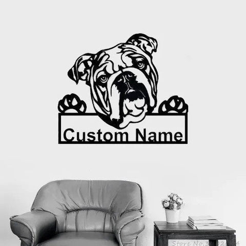 English Bulldog Metal Sign English Bulldog Sign Dog Lover Sign English Bulldog Metal Yard Art Animal Custom Sign For Pet Decorations