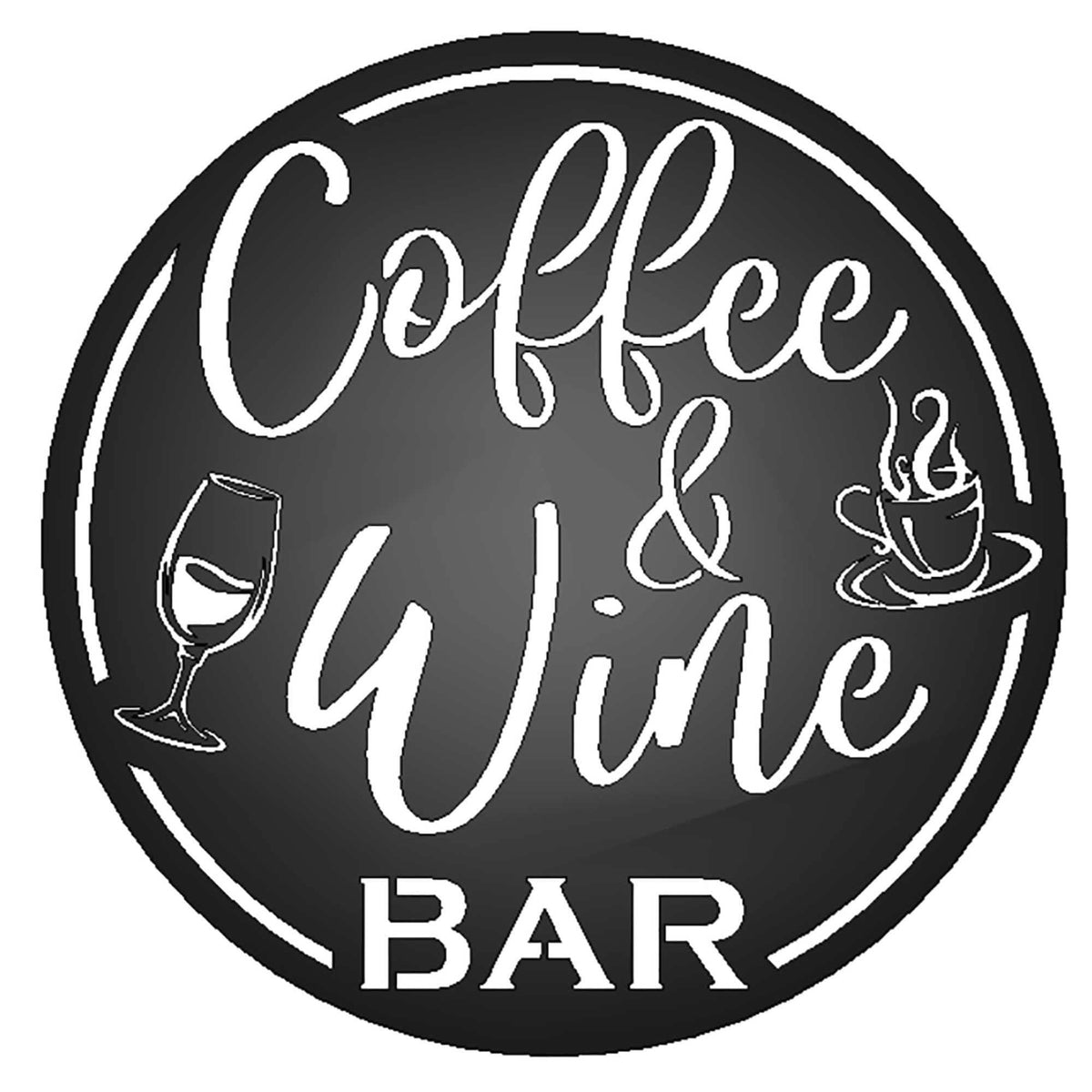 Coffee & Wine Bar Round Metal Sign Home Wall Decor Kitchen Wall Steel Sign Decorations