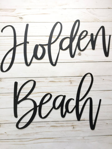 Holden Beach Metal Sign Beach House Decor Beach House Gift Metal Words Holden Beach Sign Decorations