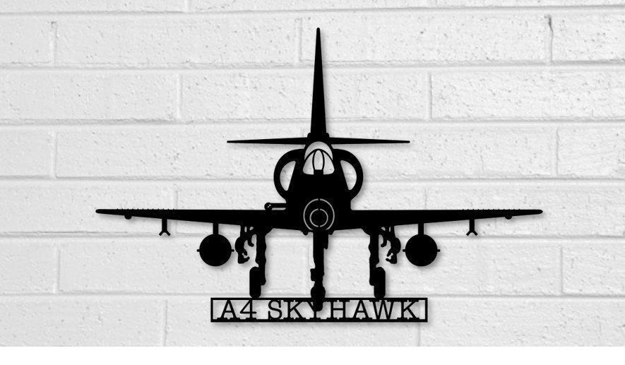 A4 Skyhawk Naval Attack Aircraft Metal Sign Cut Metal Sign Wall Decor Decorations