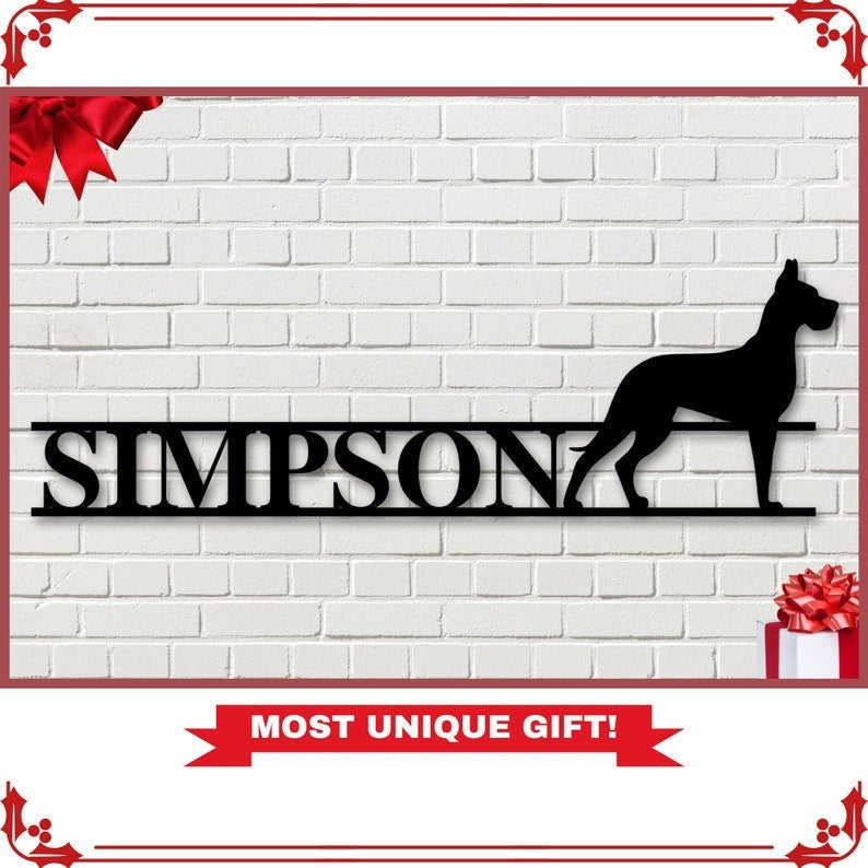 Dog Name Sign Personalized Family Name Metal Sign Wedding Gift Birthday Gift Metal Monogram Sign Personalized Sign Decorations