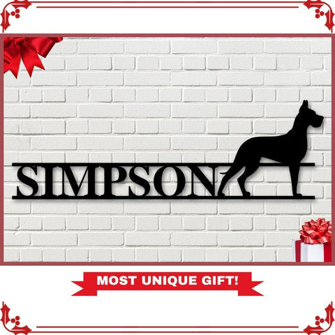 Dog Name Sign Personalized Family Name Metal Sign Wedding Gift Birthday Gift Metal Monogram Sign Personalized Sign Decorations
