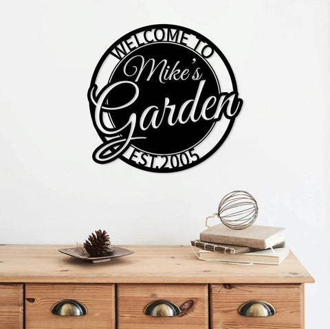 Metal Garden Sign Welcome To The Garden Metal Sign Mom's Garden Sign Garden Marker Sign Custom Metal Garden Sign With Name Decorations