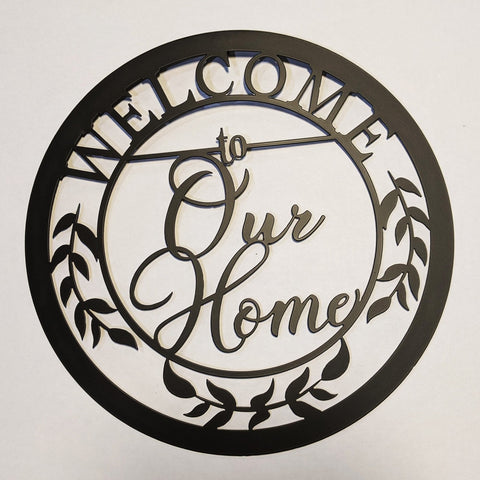 Welcome To Our Home Round Metal Sign Steel Housewarming Gift Decorations