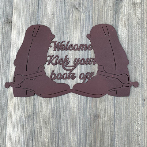 Kick Your Boots Off Metal Sign Cutout Cut Metal Sign Wall Metal Art Decorations
