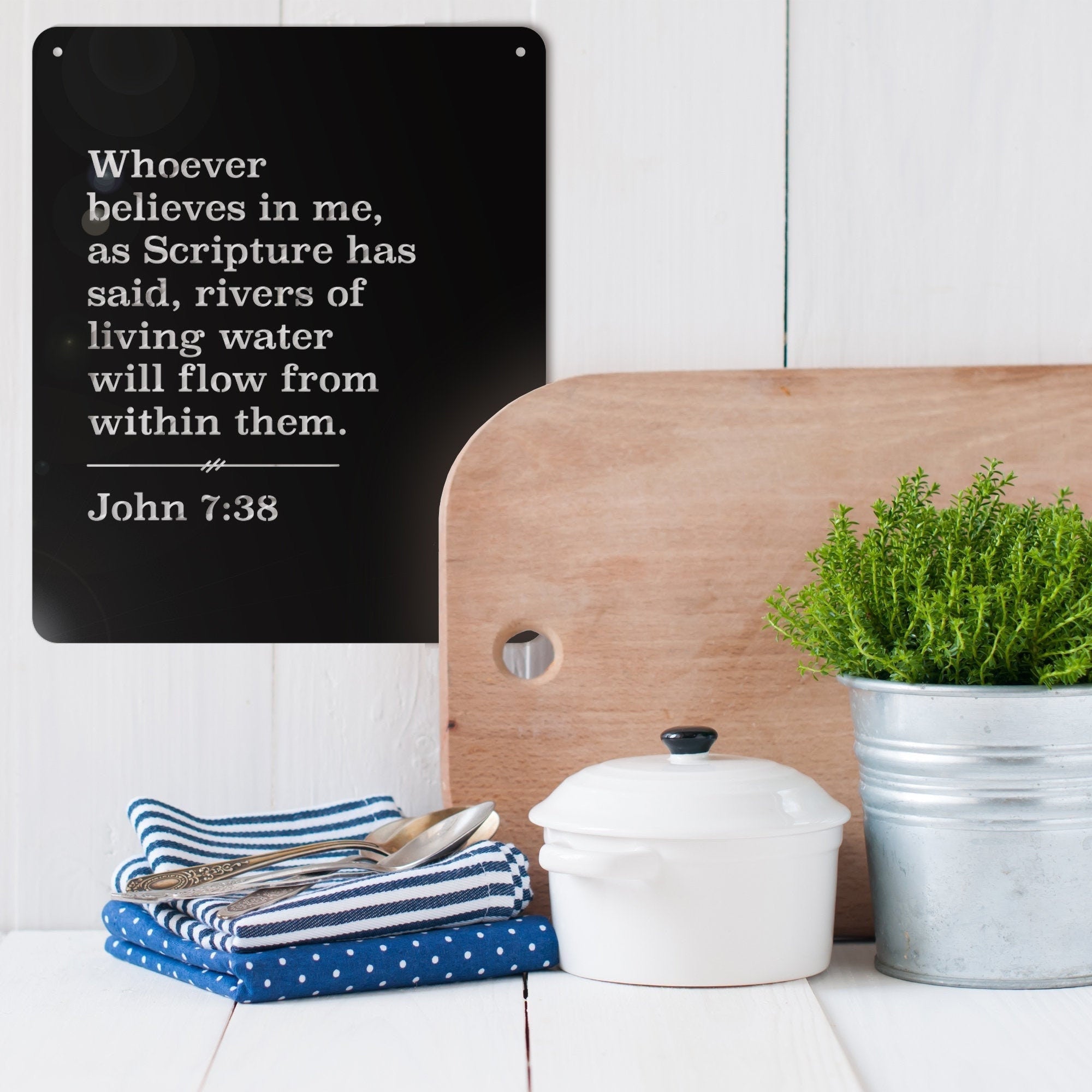 John 7:38 Scripture Metal Sign John 738 Metal Wall Decor Bible Verse J ...