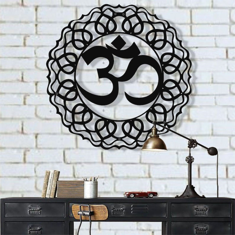 Metal Wall Decor Metal Om Decor Namaste Decor Om Yoga Wall Decor Metal Mandala Art Home Office Living Room Decoration Decorations