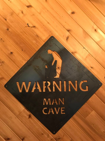 Metal Golfer Man Cave Sign Gift For Him Rustic Man Cave Decor Decorations