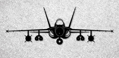 F A18 Hornet Gear Up With Ordnance Military Fighter Attack Aircraft Metal Sign Cut Metal Sign Wall Decor Decorations