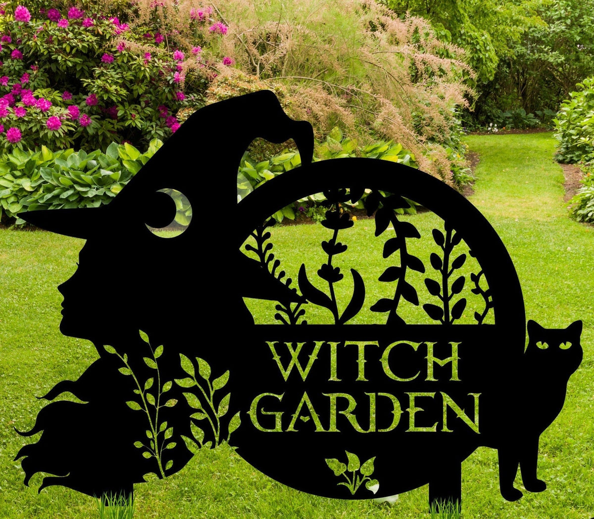 Magic Garden Sign Metal Hanging Herb Potion Witch Decor Gift For Witches Custom Witch Housewarming Decorations